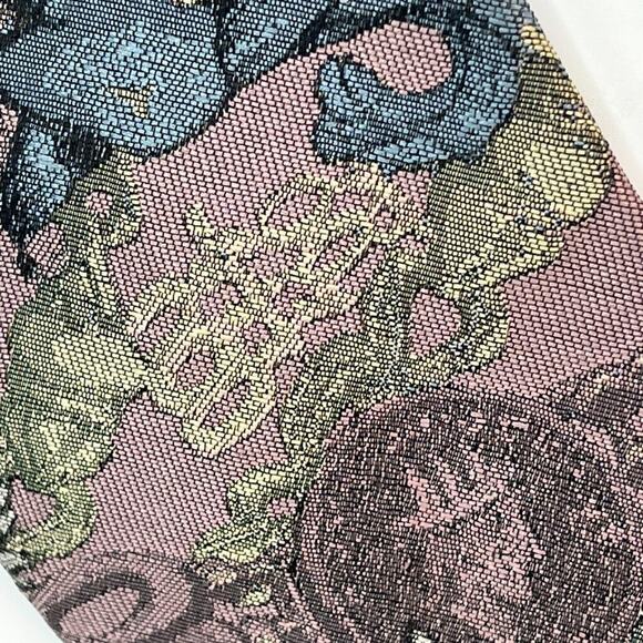 Hatfield House Floral Print Mens Neck Tie Purple Green Blue Made in USA - Picture 3 of 7